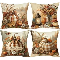 Christmas Throw Pillow Covers 18x18 Set of 4, Merry Christmas Tree Gnome Red Truck Candy Cane Xmas Farmhouse Decorations Rustic Winter Holiday Couch Cover for Sofa Bedroom Home Outdoor