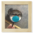 thumbnail image 1 of Miroir pour Animaux Tête en Colère Chat Cadre Photo Carré Heureux Affichage Mural Ou de Table, 1 of 3