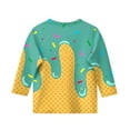 thumbnail image 4 of Drmagiyhm 3/4 Sleeve T Shirts for Girl Size 10-12 Cute Ice Cream Graphic T-Shirt Casual Fashion Crewneck Shirt Girl Beach Ice Cream Tops, Tees & Blouses Green 11-12 Years, 4 of 5