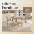 thumbnail image 4 of French Country Dining Chairs Set of 2, Upholstered Square Back with Wire Drawing & Carving Designs, Disassemblable for Easy Storage, Solid Wood Frame, Beige for Living Room & Kitchen, 4 of 9
