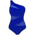 thumbnail image 2 of Kiapeise Women Plus Size One Piece Mesh See Through One Shoulder Swimwear, 2 of 5