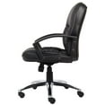 thumbnail image 4 of Boss Office Products Mid Back LeatherPlus Chair with Casters in Black, 4 of 4