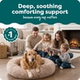 thumbnail image 3 of Furhaven 45" Round Calming Donut Dog Bed with Washable & Removable Cover & Bolster - Shaggy Plush Long Faux Fur Ball Bed - Taupe, For Dogs Up to 90 lbs, Jumbo/XL, 3 of 11