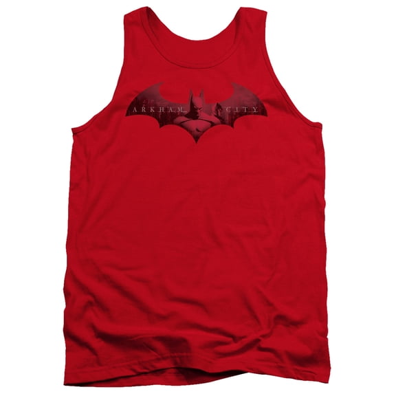 Batman Arkham City In The City Adult Tank Top Red
