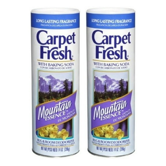Carpet Fresh Rug and Room Deodorizer Powder Mountain Essence with Baking Soda 14 oz, 2-Pack