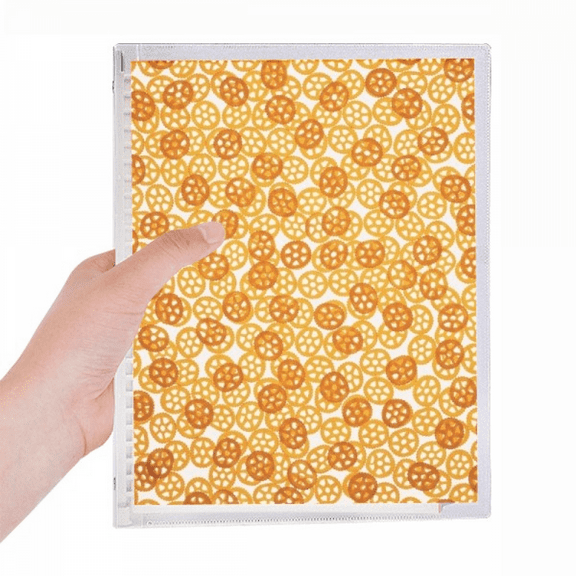wheel shape snacks delicious food wallpaper notebook loose diary refillable journal statiry