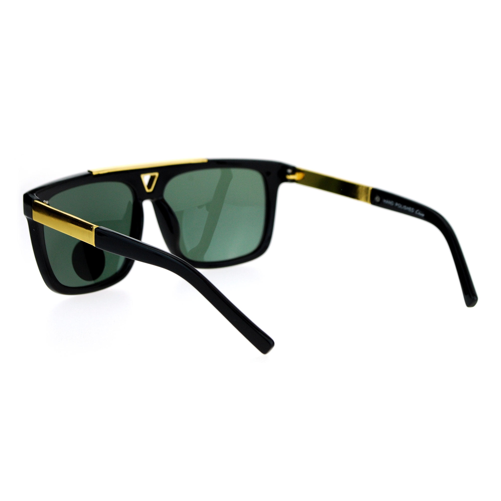 Mens Tempered Glass Lens Mobster Luxury Horn Rim Sunglasses