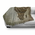 thumbnail image 3 of African Soft Flannel Fleece Throw Blanket, Geography Theme Grunge Vintage Wooden Plank and Map Digital Print, Cozy Plush for Indoor and Outdoor Use, 60" x 80", Tan Umber and Brown, by Ambesonne, 3 of 6