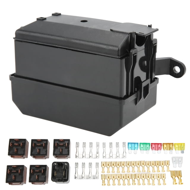 Relay System Box, Snap Fit Case ABS Plastic Fuse Relay Box Complete for Automotive Marine