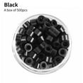 thumbnail image 4 of 500Pcs Micro Rings 5mm Silicone Lined Aluminum Link Link Rings Silicone Lined Beads for Hair Extensions Tools, Black, 4 of 6
