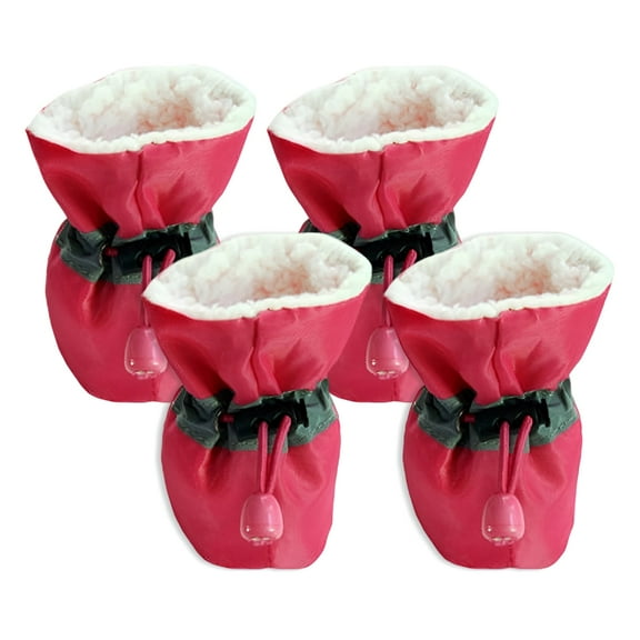 TELOLY 4Pcs Dog Shoes,Cloth Small Dog Shoes,Dog Boots,Pink,4.5*3.5Cm