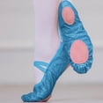 thumbnail image 4 of LLYWEY Girls Glitter Dance Shoes, Toddler Girls Ballet Slippers, Big Kids Split Sole Ballet Flats Soft Lightweight Practice Shoes with Elastic Ankle Strap, Style S-16, Blue, 6.5T, 4 of 6