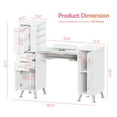 thumbnail image 6 of Advwin Manicure Table Nail Desk with Glass Top, Dust Collector, Wrist Cushion, Drawers & Shelves, Beauty Salon Workstation, White, 6 of 9