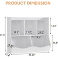 thumbnail image 3 of COZONY Kids Bookshelf with Storage Cubbies and Toy Organizer, White, 3 of 8