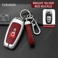 thumbnail image 5 of For Audi Q3 Key Cover Case High-quality A6 A8 Q6 Q7 A style 3 buttons Zinc Alloy Leather Car Key Cover, 5 of 9