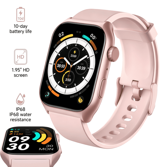 Memoria Smart watch Fitness Tracker, 1.95" HD Screen Outdoor Sports Watch, Bluetooth Calling, IP68 Waterproof, iPhone & Android Compatible, 10-Day Battery, 100  Sports Modes for Men Women