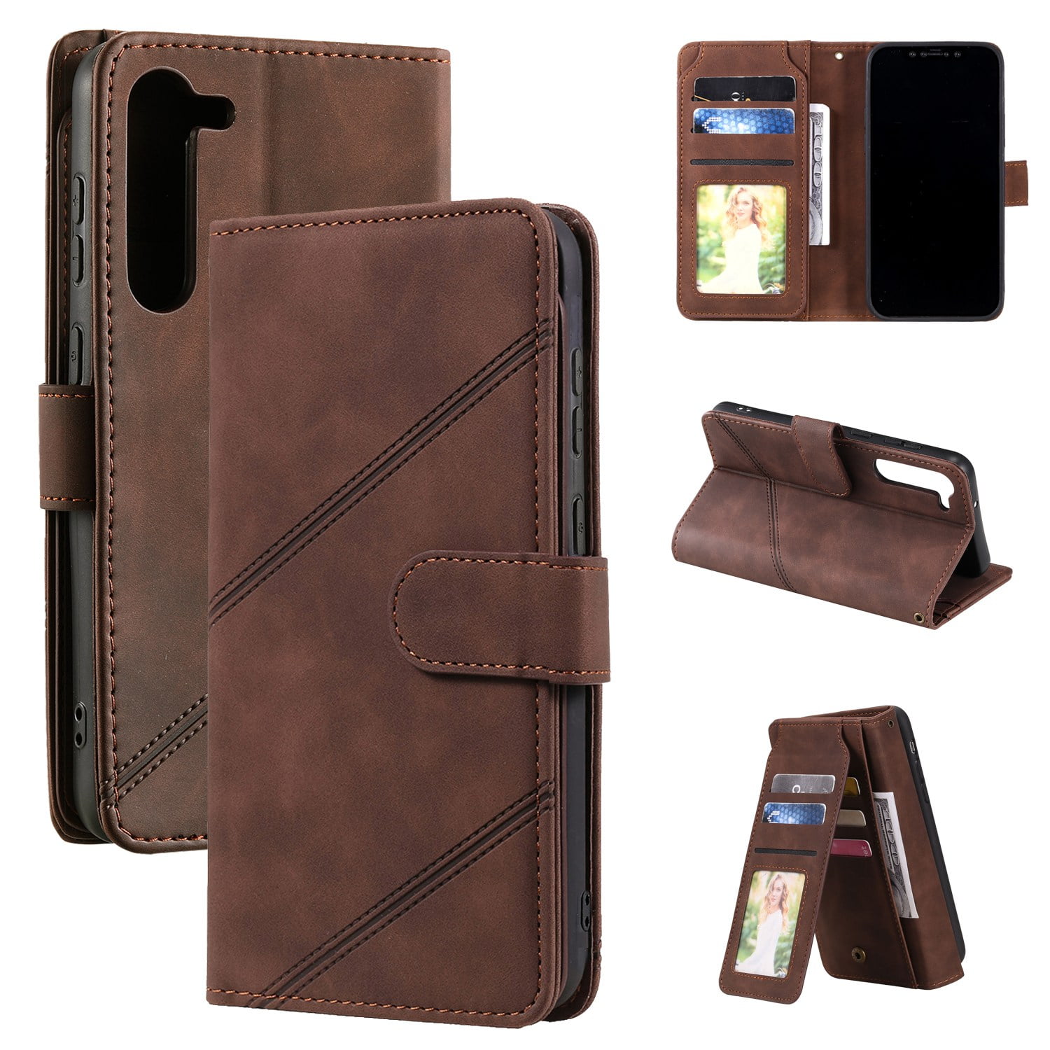 ETFAST Wallet Card Slot Flip Zipper Leather Phone Case For Samsung Galaxy S24 Ultra S24Plus S23 Ultra S23Plus S23FE S22 Ultra S21 Ultra S20 S10 S9 Leather Phone case