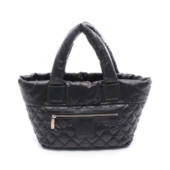 Pre-Owned CHANEL Coco Cocoon Small Tote Bag, Nylon and Leather, Women's, Black... (Good)