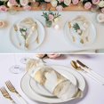 thumbnail image 2 of Marble Gold Cloth Napkins, Abstract Luxury Wave Gold Marbling Modern Washable and Reusable Dinner Napkins Set of 6, Table Napkin for Kitchen Party Birthday Wedding Hotel Housewarming 20"x20", 2 of 8