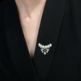 thumbnail image 3 of Eoperou Faux Pearls Brooch Pin Exquisite Lightweight Decorative Unfading Rhinestones Tassel Elegant Suit Pin Costume Accessories, 3 of 7