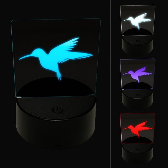 Hummingbird Silhouette LED Night Light Sign 3D Illusion Desk Nightstand Lamp