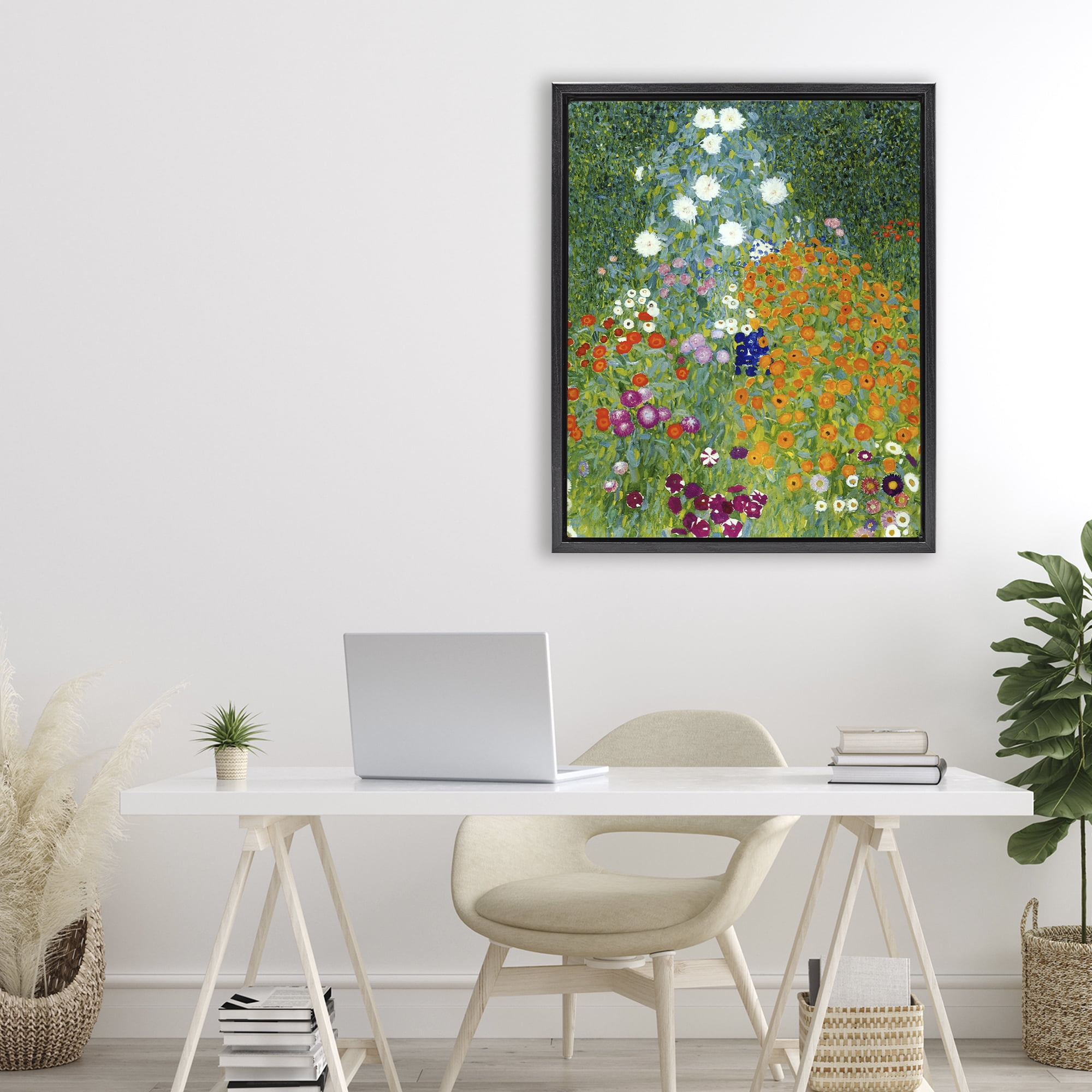 Stupell Industries Farm Garden Classic Klimt Black Framed Floater Canvas Wall Art, design by Vintage Hustle