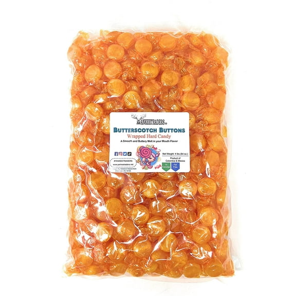 YANKEETRADERS Brand Butterscotch Buttons, Wrapped Candy, 4 Pound