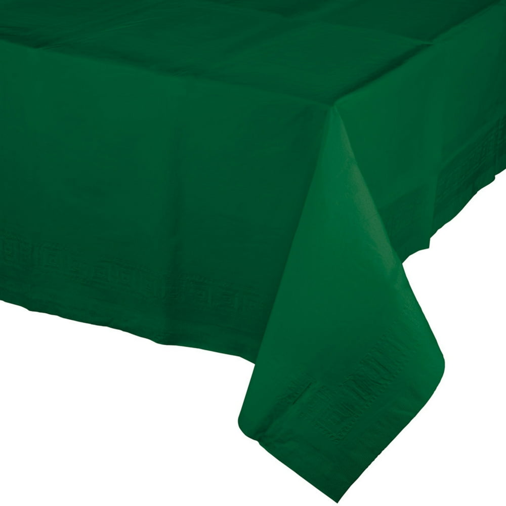 Hunter Green Paper Tablecloths, 3 Count