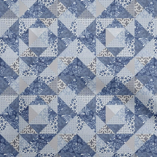 oneOone Rayon Medium Blue Fabric Asian Floral Craft Projects Decor Fabric Printed By The Yard 56 Inch Wide
