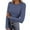 Navy, variant on Women's Long Sleeve Shirts Crew Neck Rib Knit Slim Fit Tops Basic Tee Striped Fall Casual Underscrubs Layer T-Shirt Light Blue-1 M