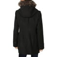 thumbnail image 2 of MARALYN & ME Womens Black Pocketed Faux Fur Hood Asymmetric Zip Hooded Winter Jacket Coat Juniors XL, 2 of 2