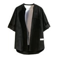 thumbnail image 1 of Yuyuzo Plus Size Mens Button down Shirts Short Sleeve Fall Casual Loose Comfy Solid Color Blouses, 1 of 4