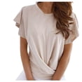 thumbnail image 3 of Xuyuer Women 2026 Summer Crew Neck Short Sleeve Tops Ribbed Knit Slim Fit Fashion Basic Tee Shirts Casual Going Out Top Shirts Basic Slim Fitted Crop Tops 2026 Summer Y2k Spring Clothes, 3 of 3