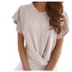 thumbnail image 3 of Xuyuer Women 2026 Summer Crew Neck Short Sleeve Tops Ribbed Knit Slim Fit Fashion Basic Tee Shirts Casual Going Out Top Shirts Basic Slim Fitted Crop Tops 2026 Summer Y2k Spring Clothes, 3 of 3