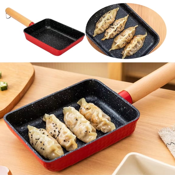 WEIWEIGG Japanese Omelette Pan, Non-Stick Egg Pan Skillet for Tamagoyaki, Eggs, Pancakes, Breakfast, Quesadillas, Even Heat, Aluminum Base, Induction Safe, Easy to Clean, Compact, Cookware