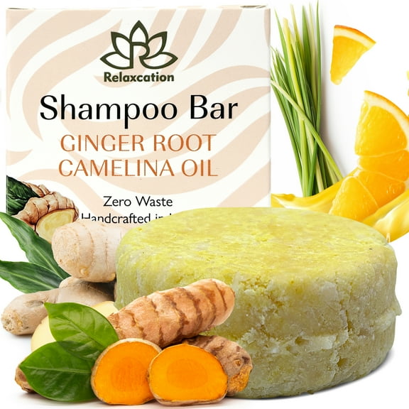 Organic Ginger Root Solid Shampoo Bar for Hair Growth Handmade in USA Natural and Safe by Relaxcation