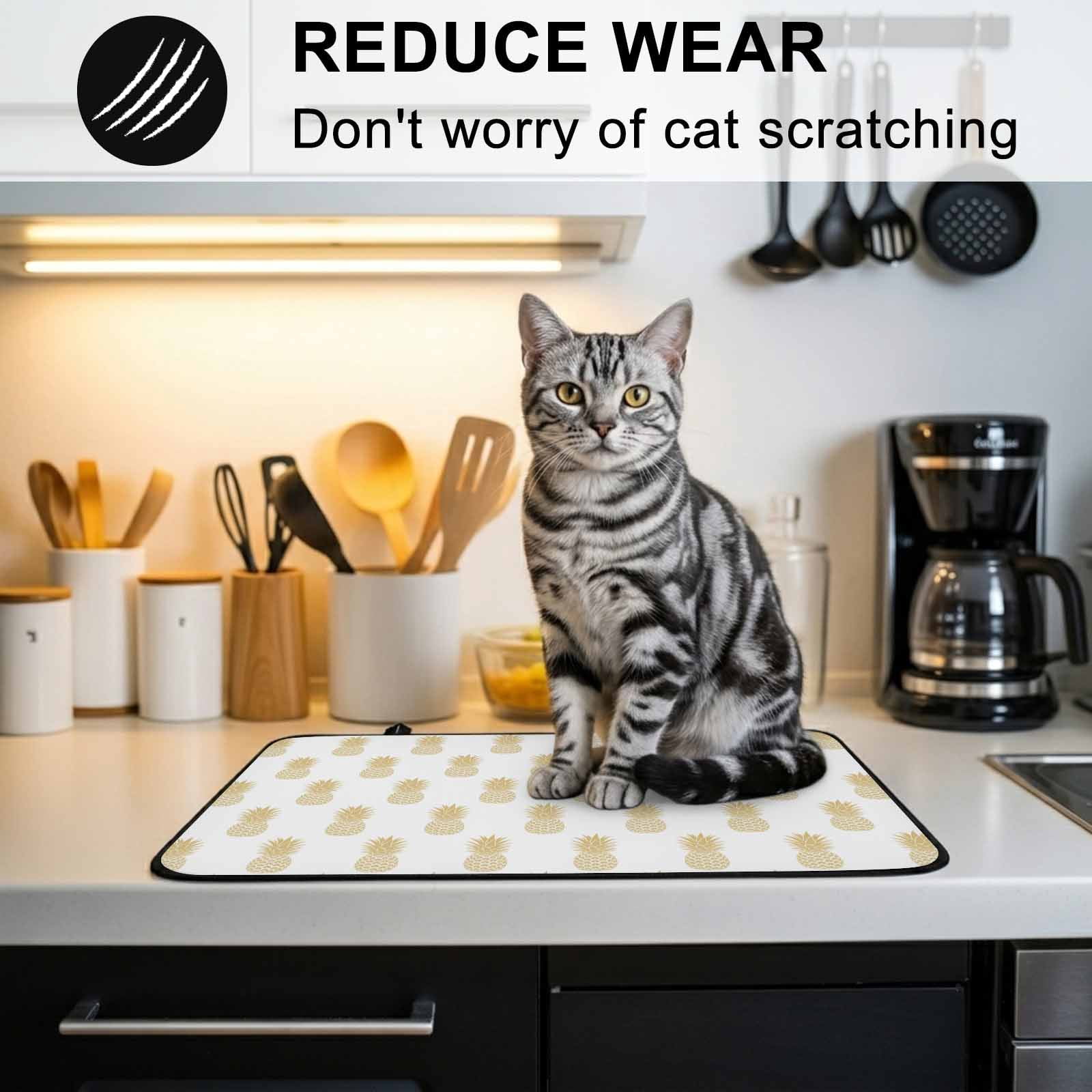 Yellow Pineapple Stove Top Cover for Electric Stove, Heat-proof & Non Slip Glass Top Stove Cover Protector, Vintage Summer Tropical Fruit Kitchen Flat Cooktop Rubber Mat 31x24 Inches