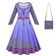 thumbnail image 2 of Vestido de princesa Wish Asha para niñas, Vestidos morados de manga larga, ropa para fiesta de cumpleaños y Carnaval, Disfraces de Halloween, 2 of 5