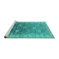 thumbnail image 2 of Ahgly Company Machine Washable Indoor Rectangle Oriental Turquoise Blue Traditional Area Rugs, 2' x 3', 2 of 4