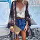 thumbnail image 2 of Moda Mujer Estampado Casual Playa Cárdigan Blusa Chal Suelta Top Prendas de Vestir Odeerbi ODB-6, 2 of 6