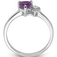 thumbnail image 2 of Sterling Silver Polished Amethyst And Diamond Ring (Size 8) Made In Thailand qr7063feb-8, 2 of 5