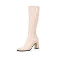 thumbnail image 2 of Wowcloth Women's Winter Knee-High Boots – Plus Size, Straight Leg, Solid Color, Pointed Toe with Side Zipper and Mid Heel for Casual Fashion, 2 of 9