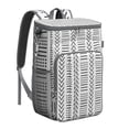 thumbnail image 1 of Plaid Stripes Symmetrical Cooler Backpack - 20L Insulated Leakproof Bag, Rustic Style Nordic, 1 of 5