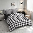 thumbnail image 2 of Manfei Black White Gingham King Bedding, Check King Bed in a Bag, Black Reversible 7pcs, 2 of 6