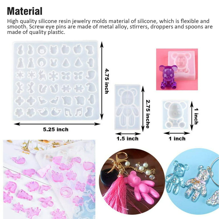 SurVank Resin Molds, 229pcs Silicone Resin Casting Molds and Tools Kit for DIY Jewelry Resin Craft Making, Epoxy Resin Making Kit for Resin Casting Beginner