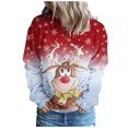 thumbnail image 2 of Costumes de Noël en Liquidation Mode Imprimé de Noël pour Femmes Chandail Col Rond Manches Longues Blouse Confortable Chandail en Molleton Grande Taille pour Femmes, 2 of 5