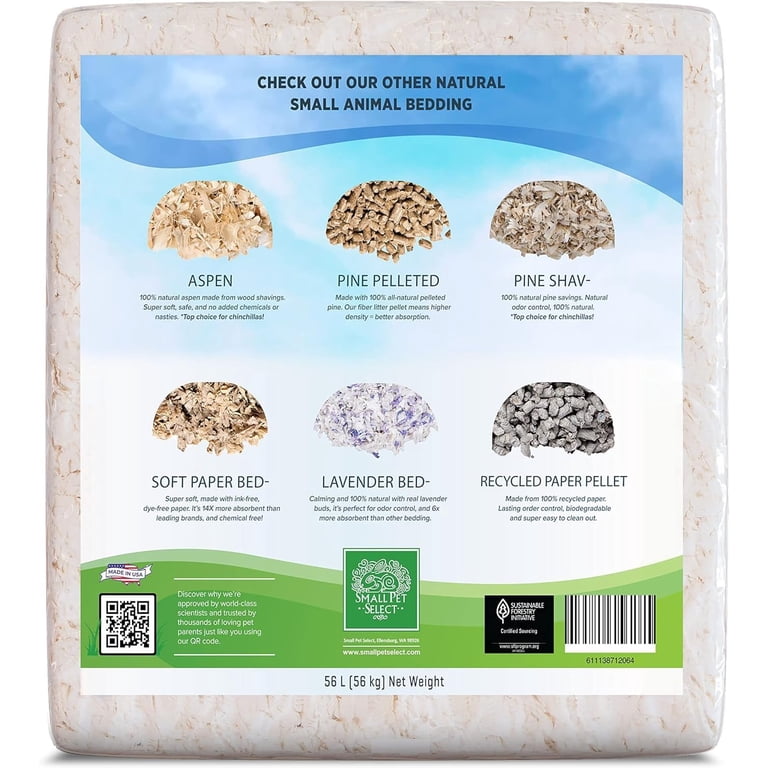 Small Pet Select Unbleached White Paper Bedding, 56L photo 2