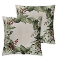 thumbnail image 2 of Nawypu Decorative Spring Wreath Pillow Covers Set of 2 - Summer Floral Leaves Bless Home Cushion Case for Farmhouse Decor Room Bedroom Sofa Chair Car (Green/Wreath) White, 2 of 6
