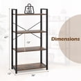thumbnail image 3 of Gymax 2PCS 47'' Floor Bookcase w/ Shelves Heavy Duty Metal Frame & Anti-Toppling Kits, 3 of 10