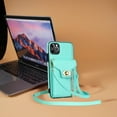 thumbnail image 6 of TECH CIRCLE Multifunctional Phone Case for iPhone 11 Pro Cell Phone - [Built-in Wallet] Protective Portable Leather Cover Shell with Adjustable Shoulder Strap, Mint, 6 of 6